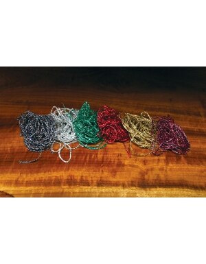 Hareline Dubbin Holographic Braid in Red